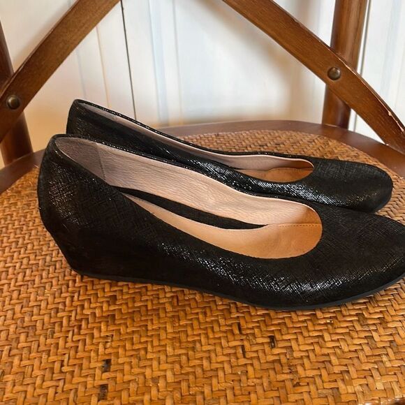 FSNY black metallic wedge flats size 6 - Picture 3 of 9